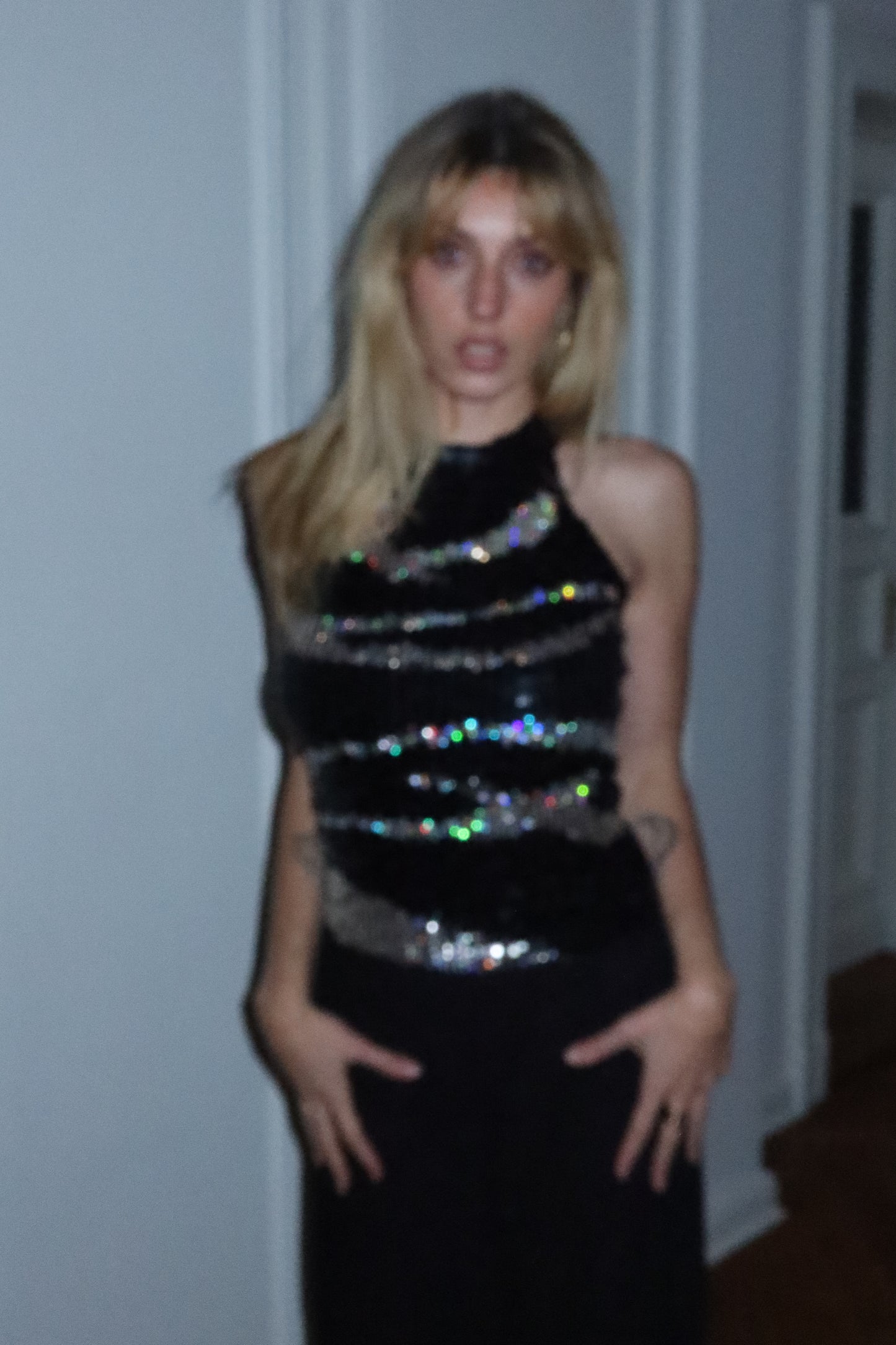 Sequin High Neck Top (S)