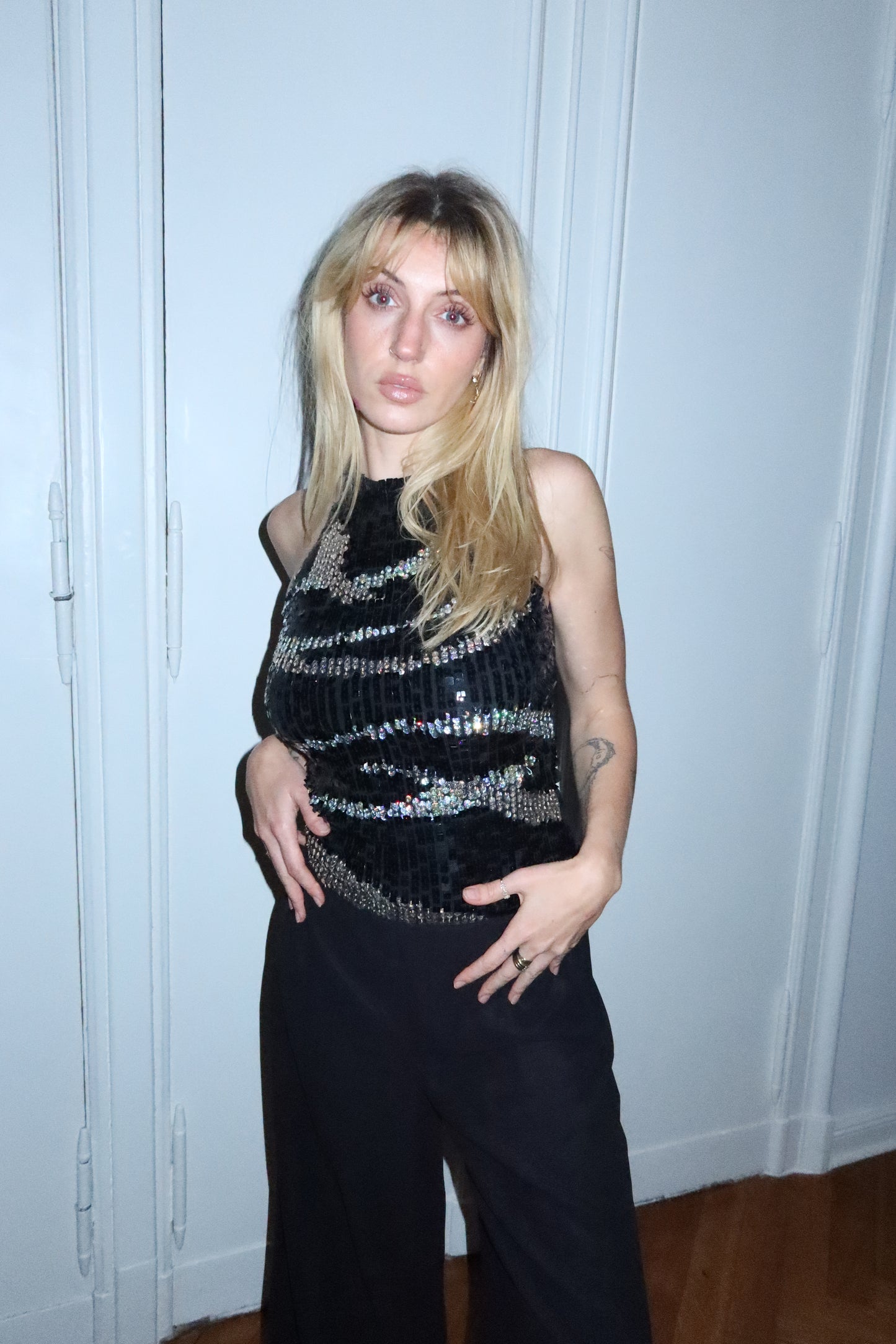 Sequin High Neck Top (S)