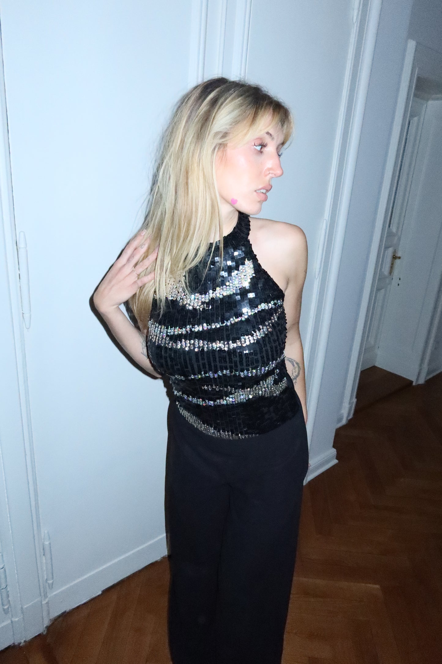 Sequin High Neck Top (S)