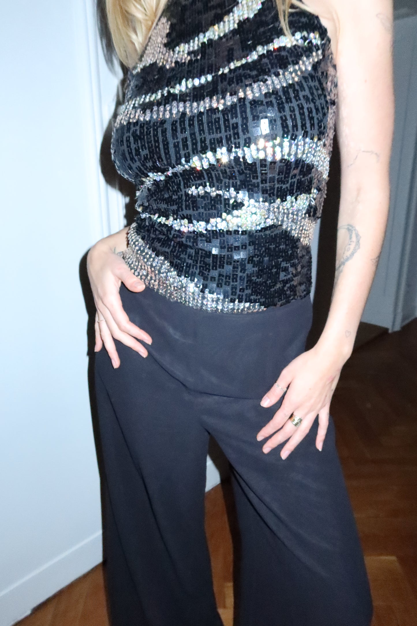 Sequin High Neck Top (S)