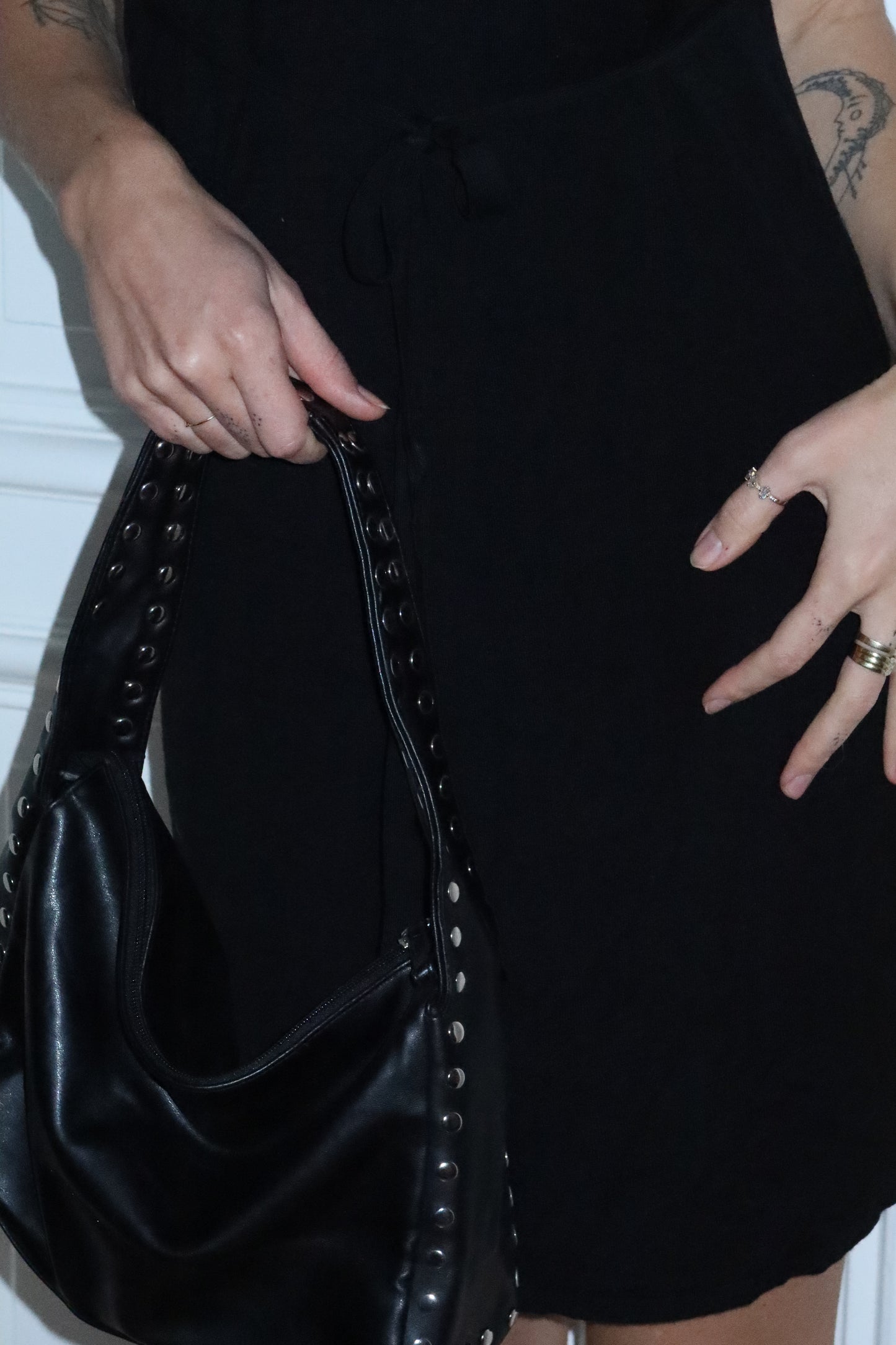 Studded Faux Leather Bag