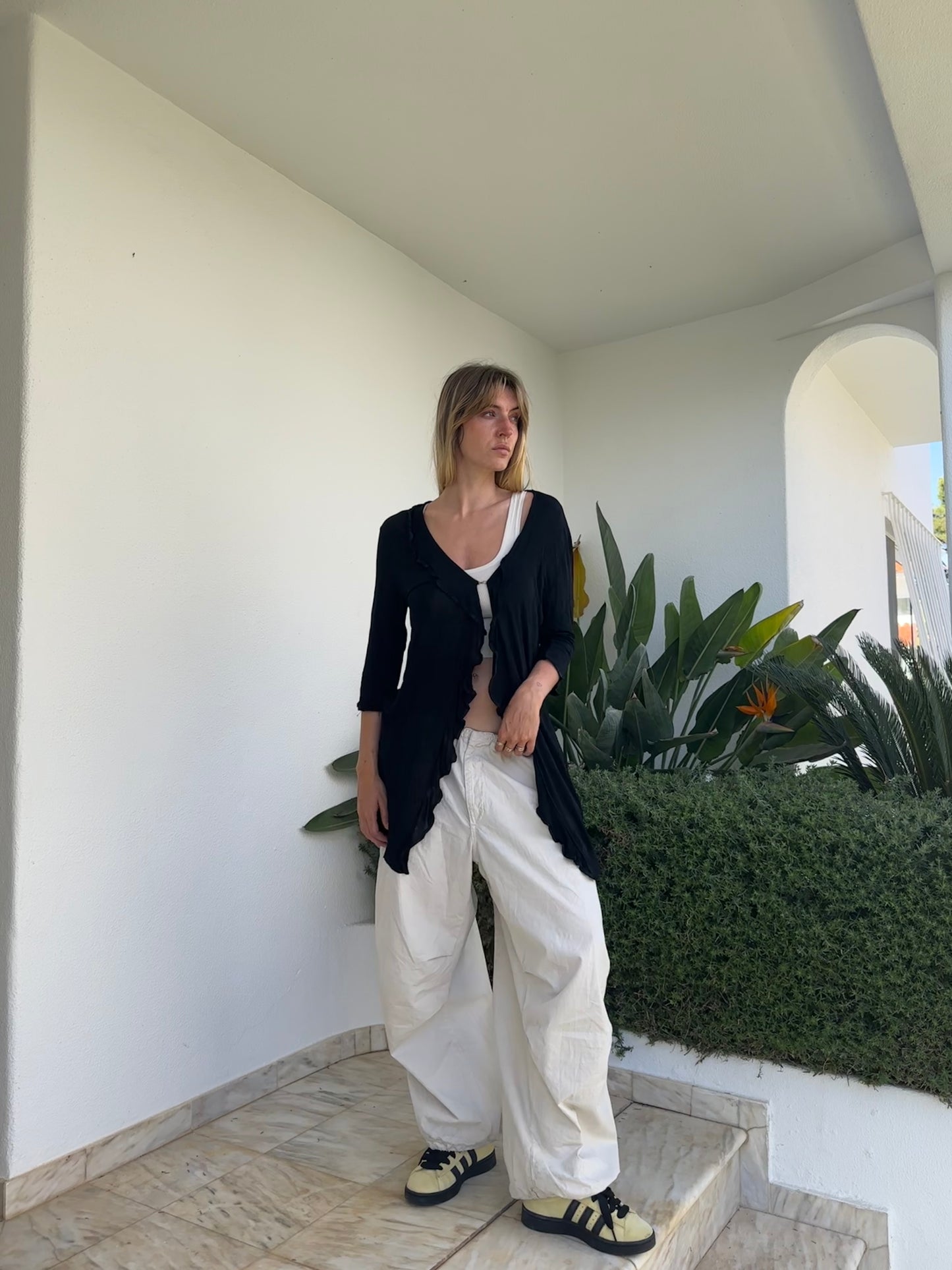 Long Flowy Ruffle Cardigan (M)