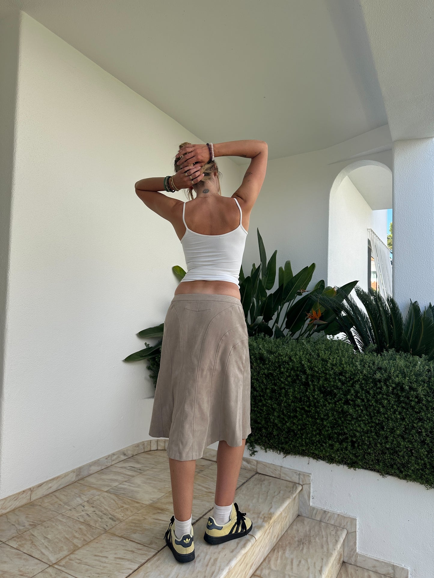 Midi Faux Suede Skirt (M)