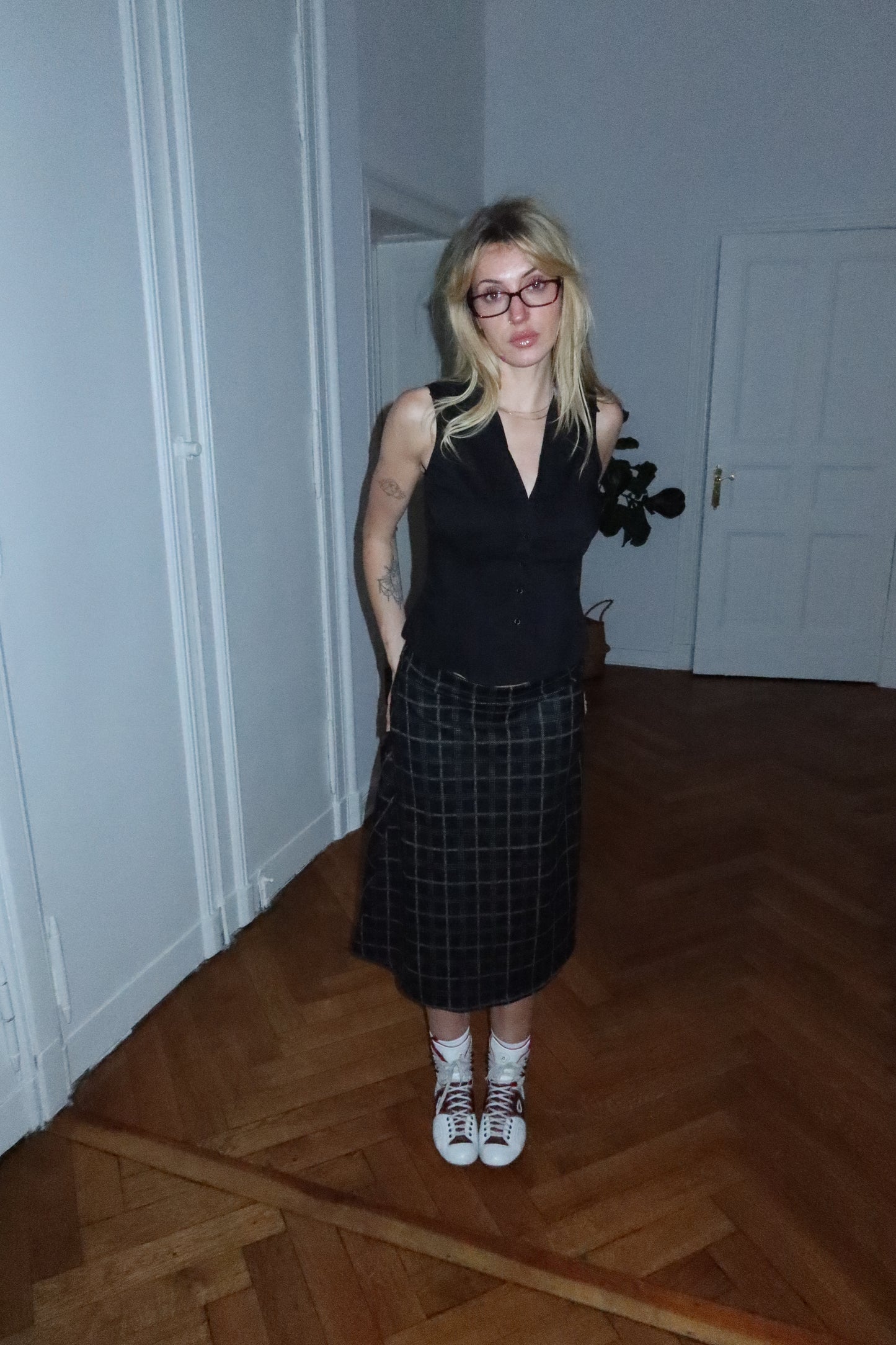 Check Midi Skirt (M)