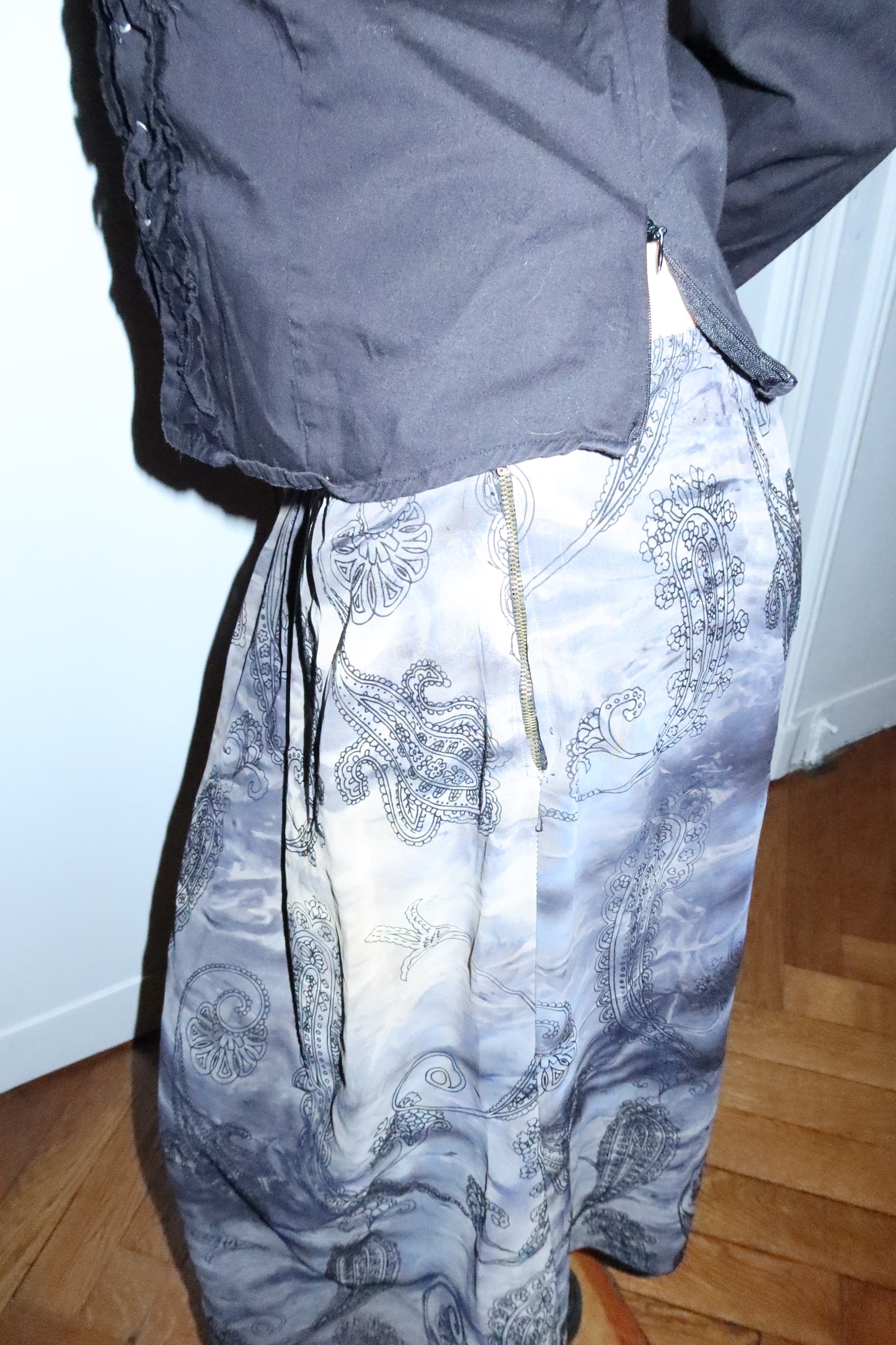 Paisley Tie Dye Midi Skirt (L)