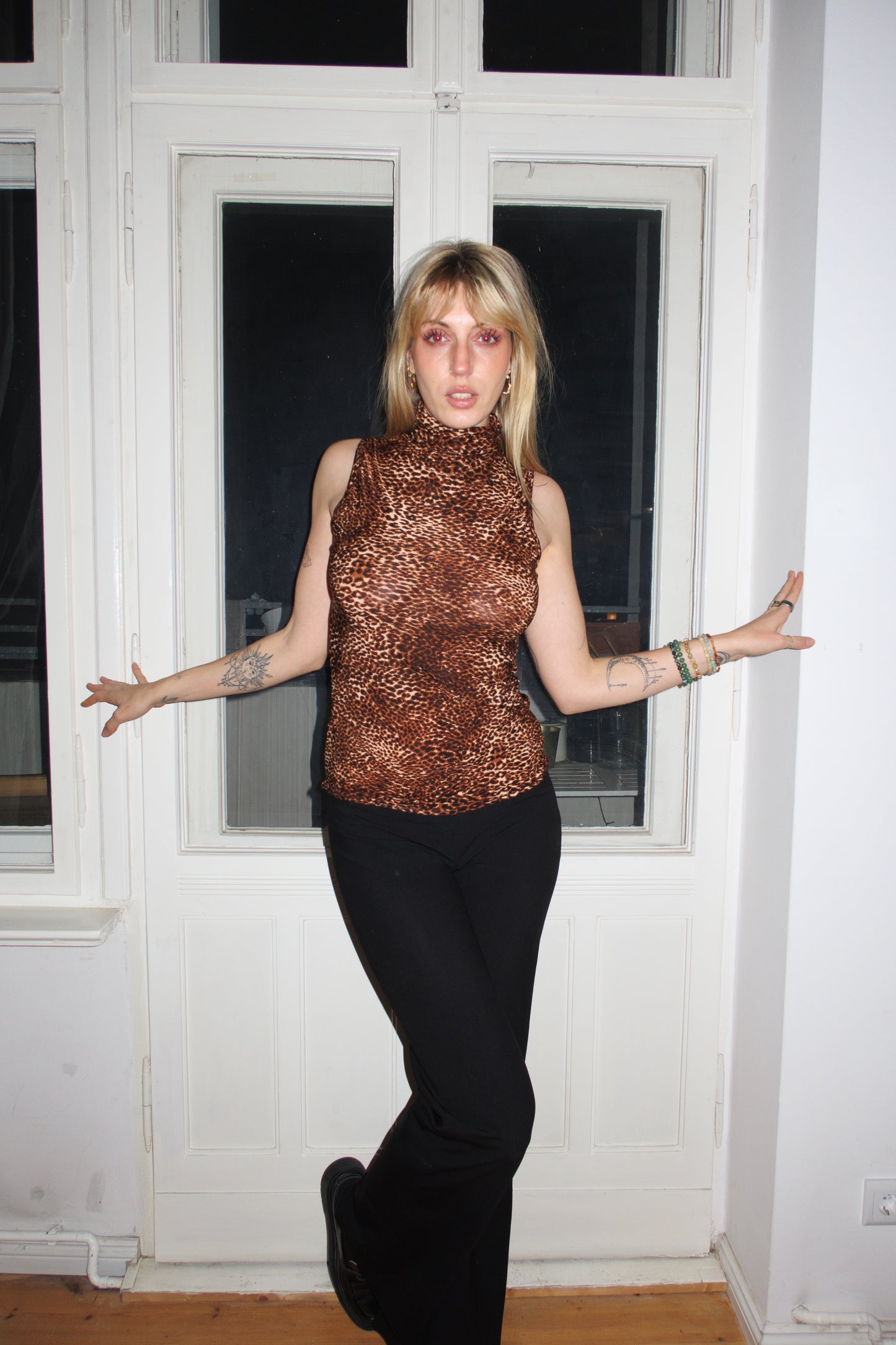 Leopard Turtleneck Top (S)
