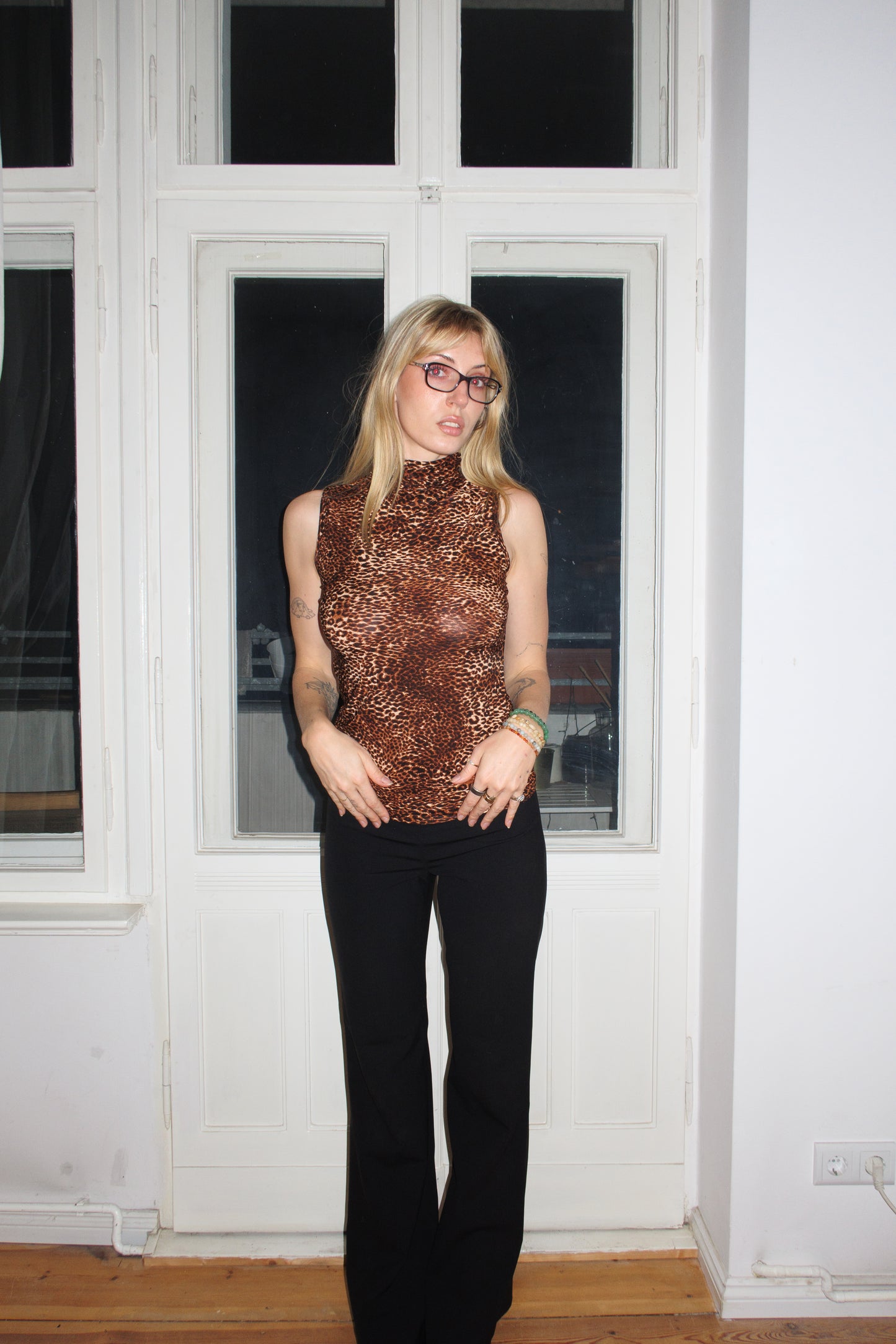 Leopard Turtleneck Top (S)