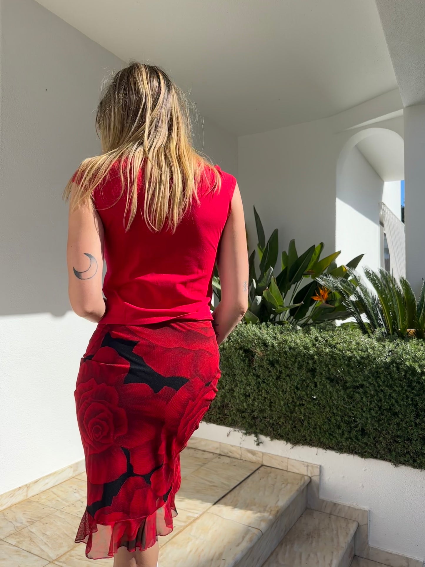 Rose Print Skirt (S)