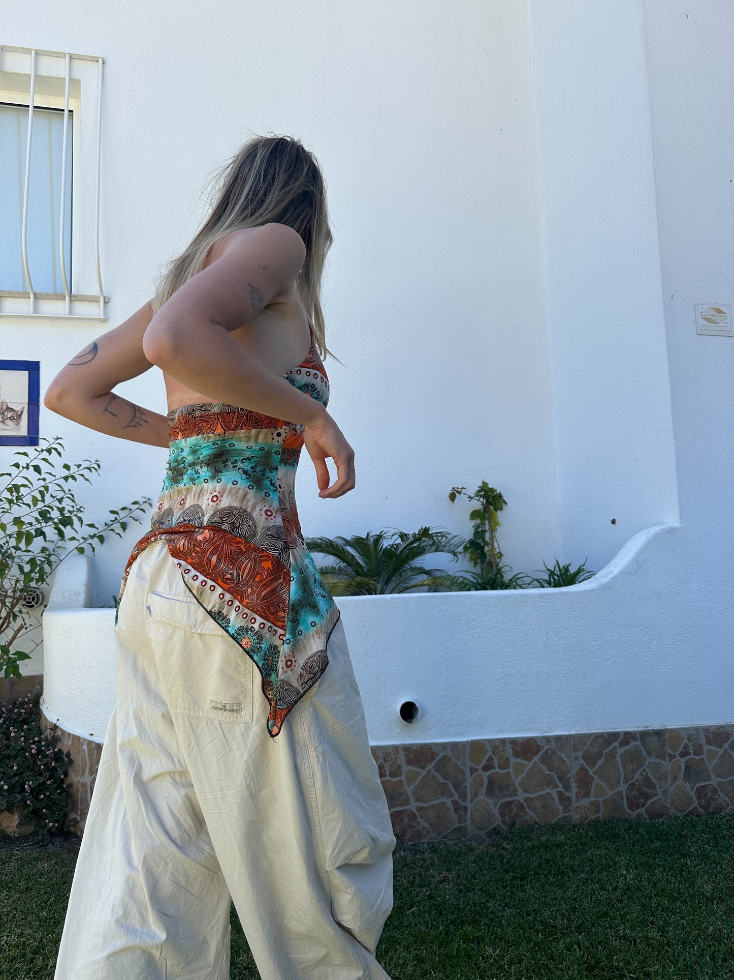 Print Neckholder Top (S)