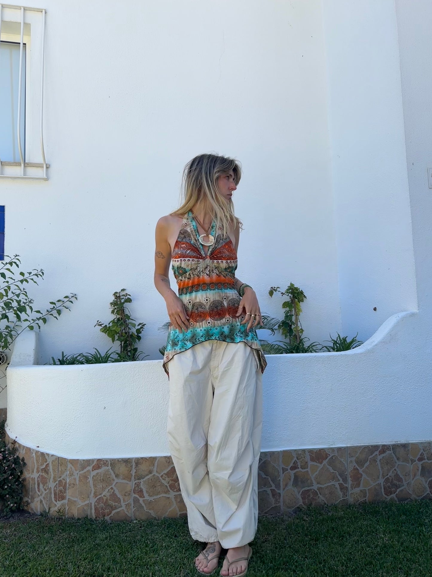 Print Neckholder Top (S)