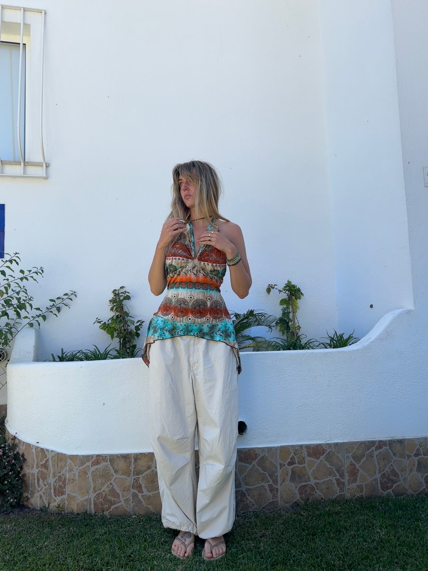 Print Neckholder Top (S)