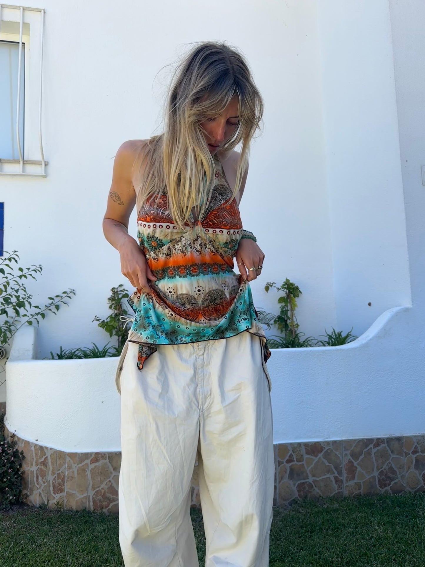 Print Neckholder Top (S)