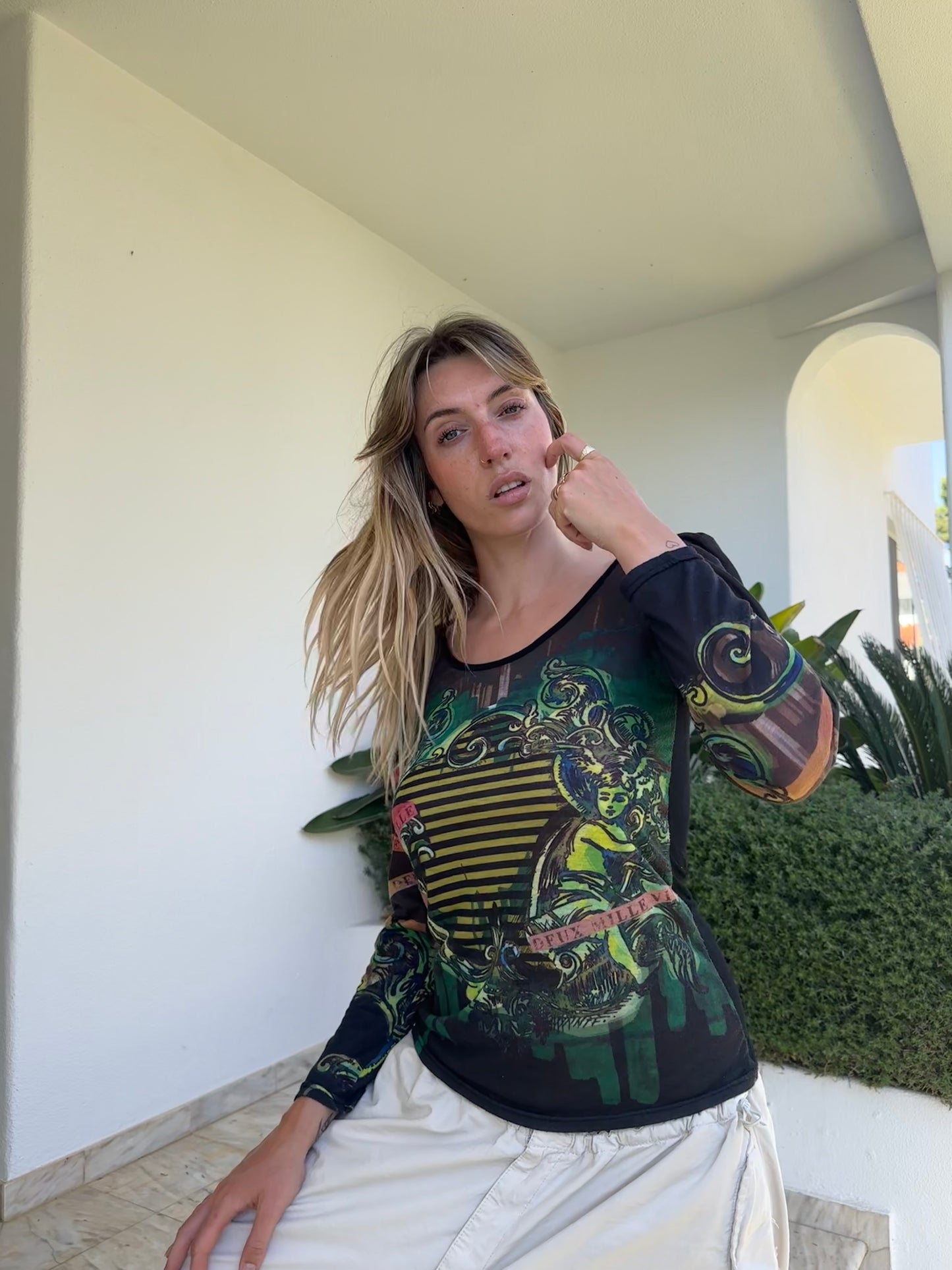 Mesh Print Longsleeve (S)