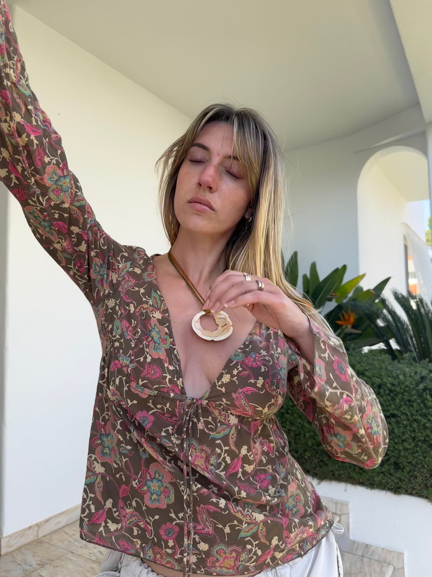 Floral Print Blouse (M)