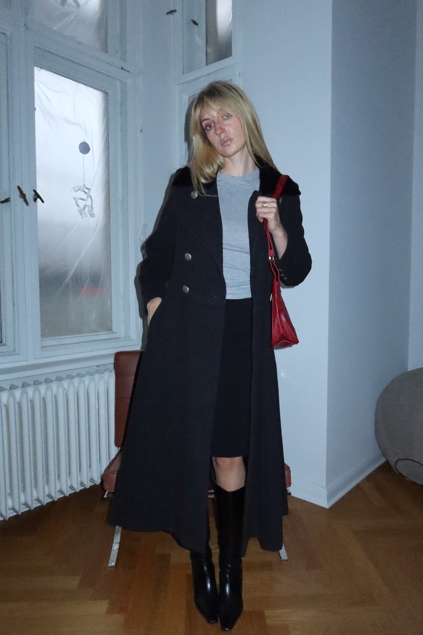 Long Tailored Wool Coat (M)