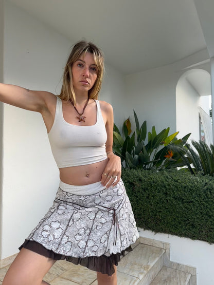 Asymmetric Floral Print Skirt (S)