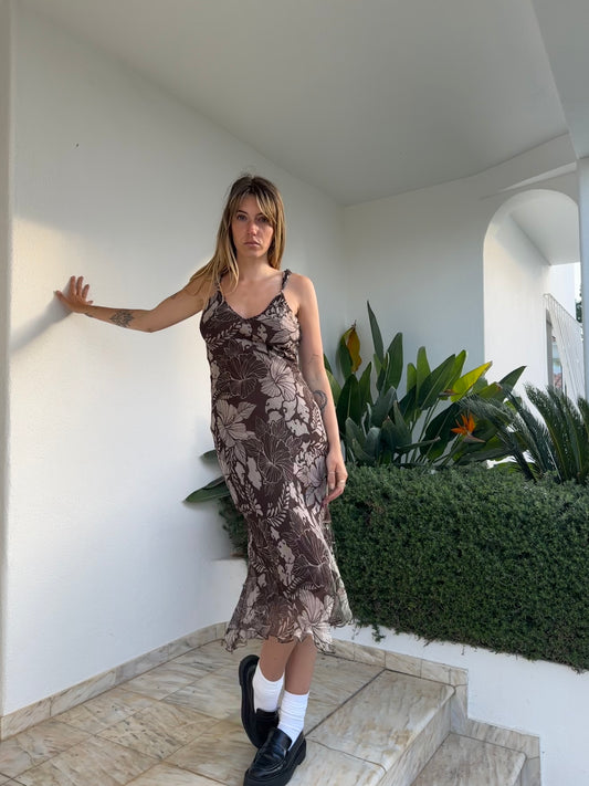 Silk Midi Dress (M)