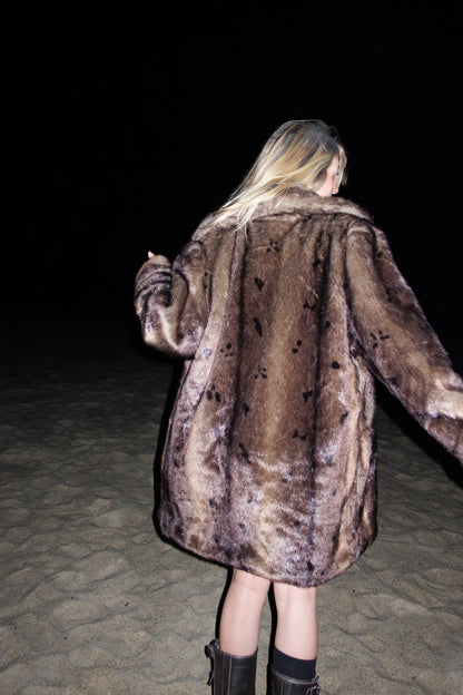 Midi Length Faux Fur Coat (L)