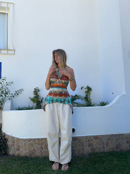 Print Neckholder Top (S)