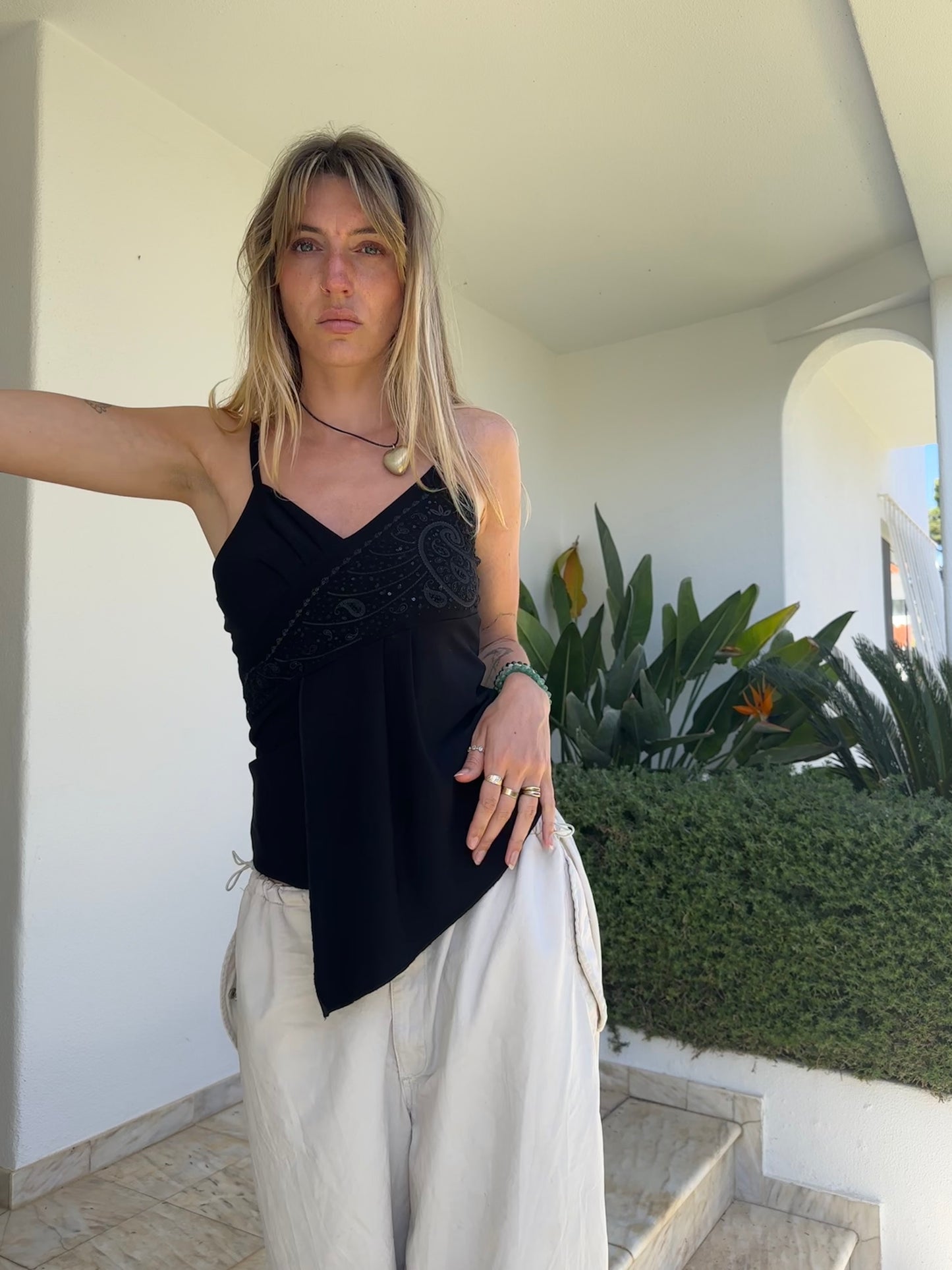 Asymmetric Embellished Top (M)
