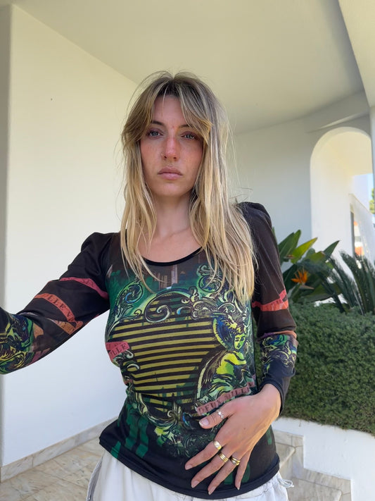 Mesh Print Longsleeve (S)